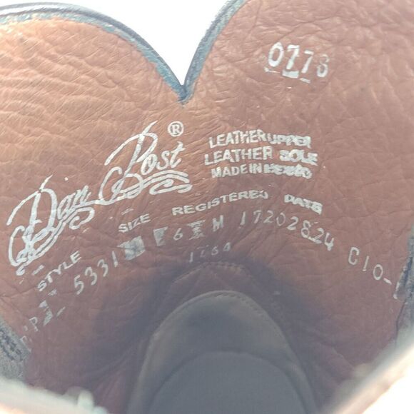 Dan Post Women’s US 6M Tan Leather Distressed Floral Embroidered Western Boots - Picture 13 of 13